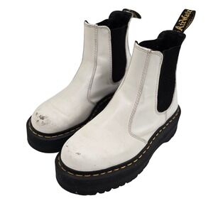 Dr Martens Doc Martens Women's 6 2976 Quad‎ White Platform Chelsea Boots Grunge